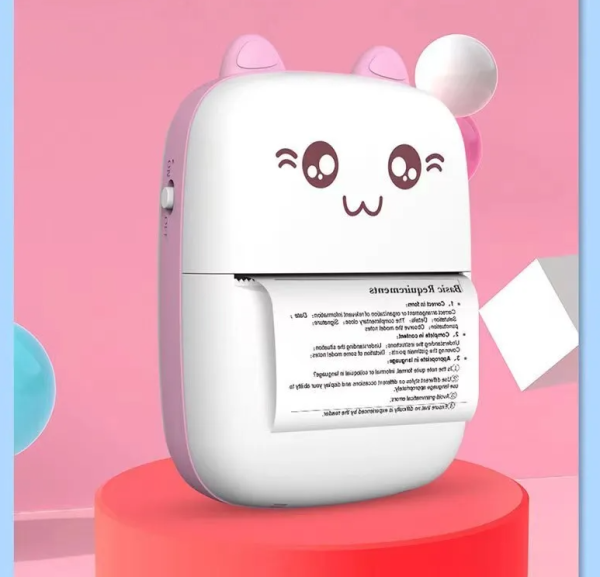 Портативный мини принтер Cat Mini Learns Printer для печати с телефона